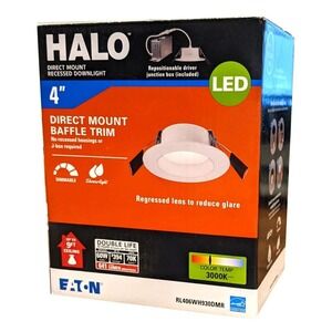 Halo‎ 4" LED Dimmable Damp Rated Direct Mount Recessed Light